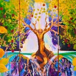 Â©1999 Kristen Gilje Tree of Life, 8 feet by 12 feet, acrylic on panel