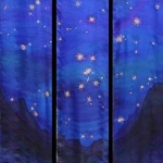 Kristen Gilje, Stars over Copper Basin, hand painted silk, 9 ft. x 55 in., 2002