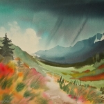 Kristen Gilje, Holden Lake Trail, 10.5x14 inches, watercolor.