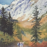 Kristen Gilje, Laughter on the Trail, watercolor 30x22 inches