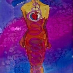 Kristen Gilje-Finding a Voice, hand painted silk, 48x27 in., 2007