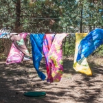 student work: scarves hanging in the wind