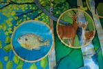 Birch Forest Sunfish and Deer