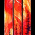Kristen Gilje, Called Through Fire, hand painted silk, 9ft x 5 5in., 2001