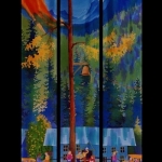 Kristen Gilje, Gift of Good Land, hand painted silkl, 9 ft x 55 in., 2002