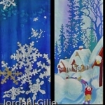 Kristen Gilje, Advent at Holden, 9 ft x 38 in., hand painted silk, 2002