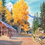 Kristen Gilje, Fall Work Week, watercolor 30x22 inches.