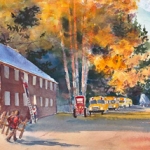 Kristen Gilje, Fall Work Week, watercolor 30x22 inches.