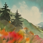 Kristen Gilje, Holden Lake Trail, 10.5x14 inches, watercolor.
