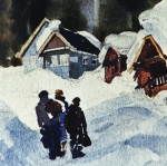 Kristen Gilje,Homeward Bound, watercolor 13x7.5 inches