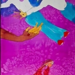 Kristen Gilje-Your Silence Will Not Protect You, hand painted silk, 48x27 in, 2007