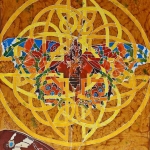 Â©Kristen Gilje, West Cost Lady Becoming I, 27x22, hand painted silk.