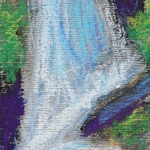 Â©2013 Kristen Gilje, Zion's Waterfall wc sketch