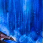 Â©2013 Kristen Gilje Zion\'s Waterfall small sketch for silk painting 30 feet by 8 feet