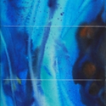 Â©2013 Kristen Gilje Zion's Waterfall small sketch for silk painting 30 feet by 8 feet